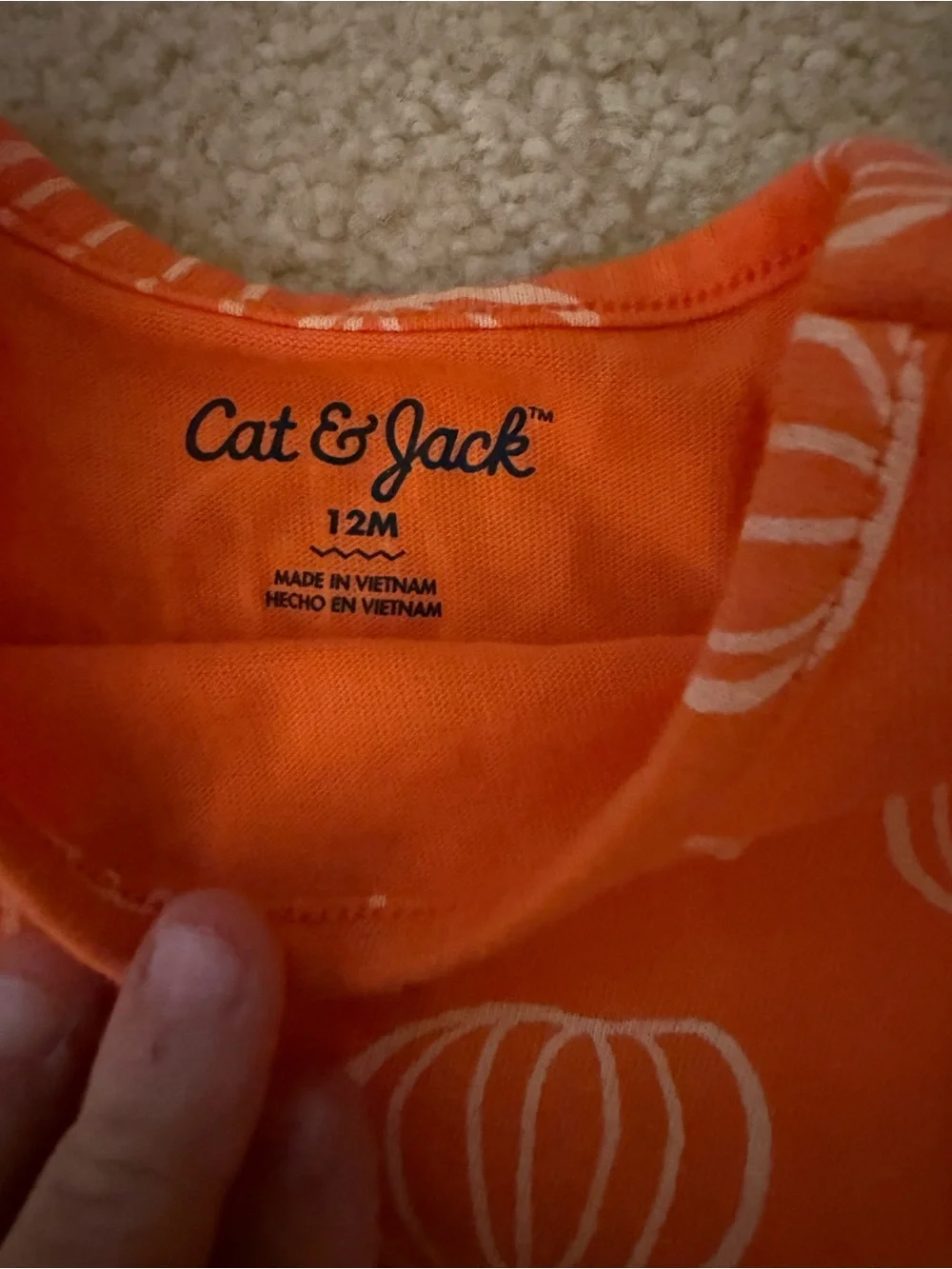 Cat & Jack Orange Pumpkin Print Short Sleeve Dress
